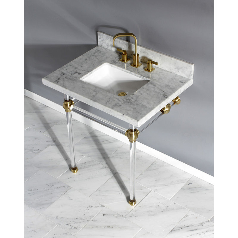 Kingston Brass Carrara Marble 30" Single Bathroom Vanity Set Wayfair